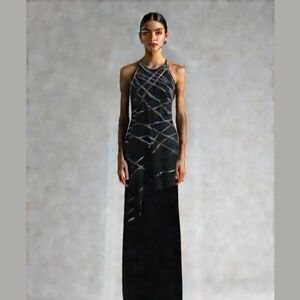 Tadashi Vintage Black Velvet Long Gown